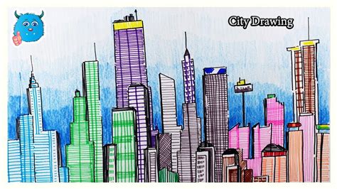 easy drawing of city|How to Draw a Cityscape: 4 Steps (with Pictures).